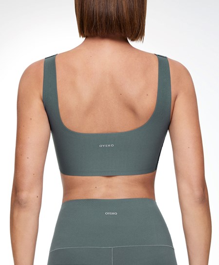 Oysho Perfect-adapt Medium-support Sports Bra With Cups Mid Ocean | 01856-VPCM