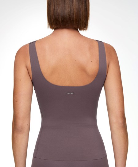 Oysho Perfect-adapt Vest Top With Cups Grey-purple | 67280-TYIL