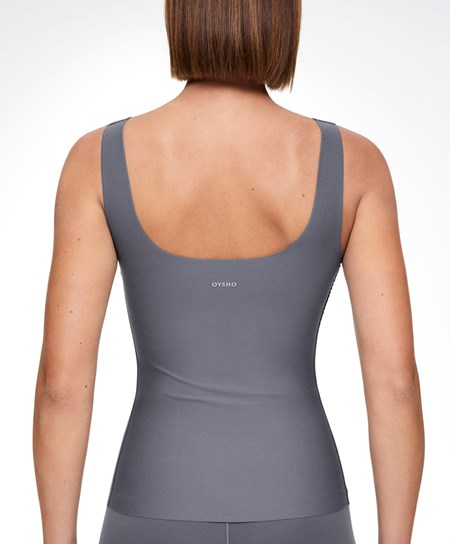 Oysho Perfect-adapt Vest Top With Cups Steel | 04286-TUVA