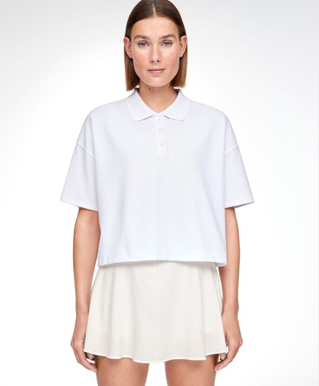 Oysho Piqué Cotone Polo Shirt Bianche | 42951-UPBR