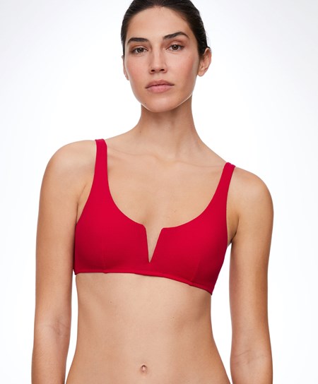 Oysho Piqué Halterneck Bikini Top Rosse | 38752-QLMS