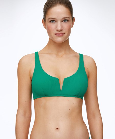Oysho Piqué Halterneck Bikini Top Verdi | 89761-XETU