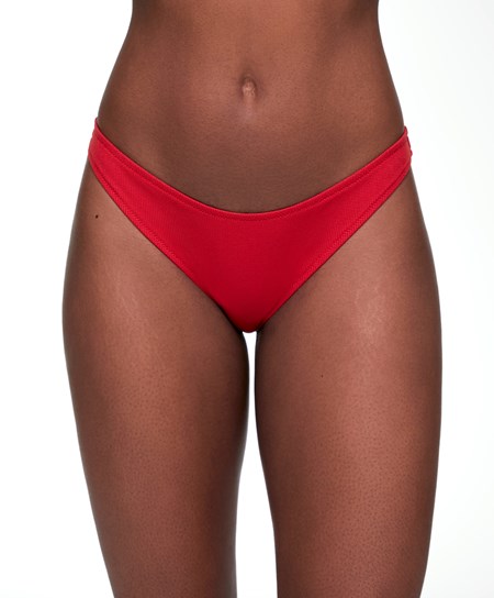 Oysho Piqué Mid-rise Bikini Briefs Rosse | 76051-TJYE