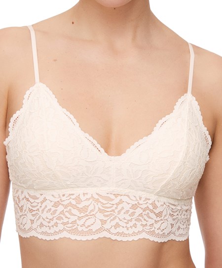 Oysho Pizzo Bralette Pale Ecru | 24785-KNVD