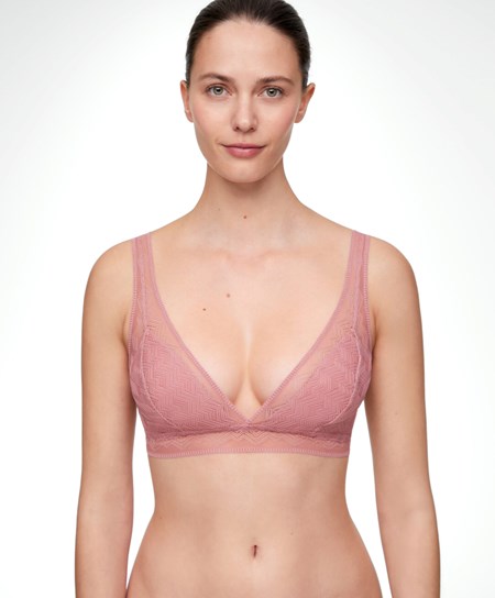 Oysho Pizzo Triangle Bra Corallo | 40236-INXW