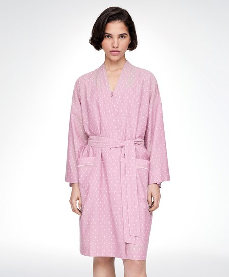 Oysho Plumeti Dressing Gown Mid-rosette | 70143-KTVA