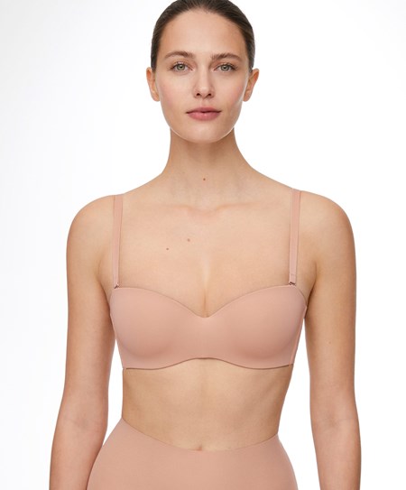 Oysho Polyamide Bra With Removable Straps Beige | 67513-EPOX