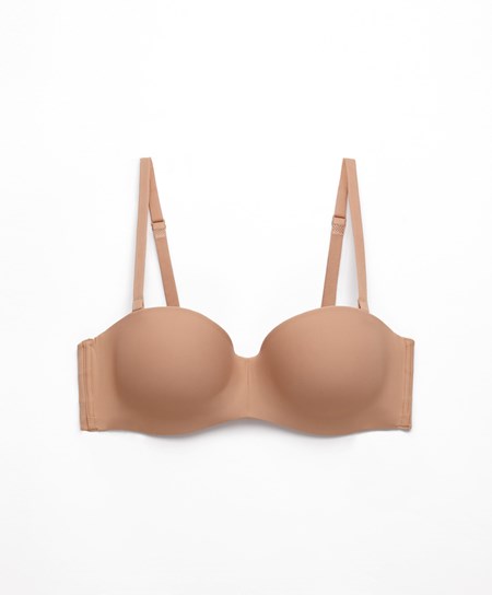 Oysho Polyamide Push-up Bra With Removable Straps Beige | 14537-ZUQY