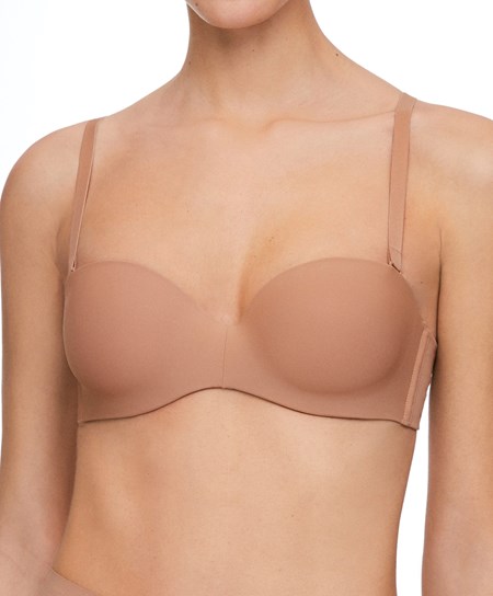 Oysho Polyamide Push-up Bra With Removable Straps Tan | 30962-TELK