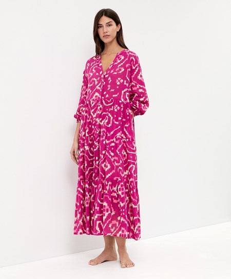 Oysho Printed 100% Cotone Tunic Vestito Bougainvillea | 18074-DWYT