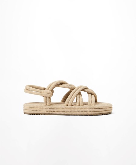 Oysho Rope Sandals Natural | 39581-NRUT