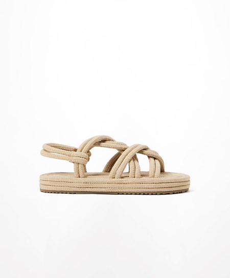Oysho Rope Sandals Natural | 87924-SADL