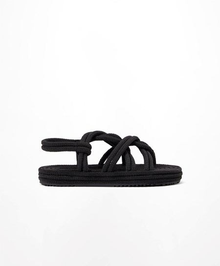 Oysho Rope Sandals Nere | 93641-RBHX