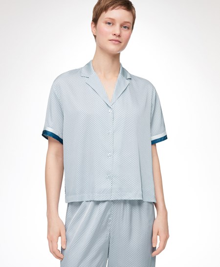 Oysho Satin Corta-sleeved Shirt 3-043 | 97138-AXIV