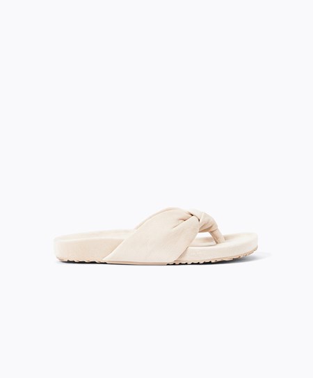 Oysho Slim Knot Sandals Ecru | 93704-PJKD