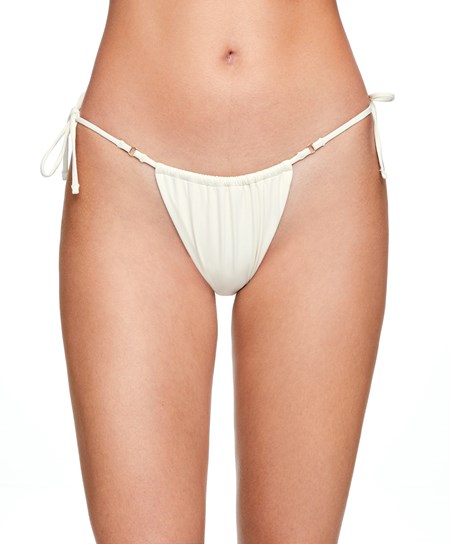 Oysho Slim Tie Brazilian Bikini Briefs Ecru | 76594-TIKD