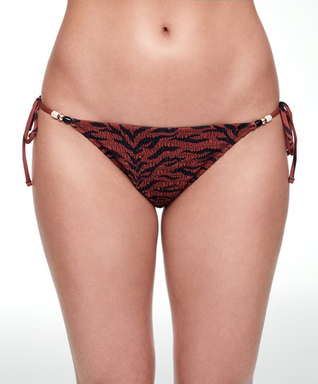 Oysho Smock Medium-coverage Bikini Briefs With Ties Arancioni | 04759-KUNE