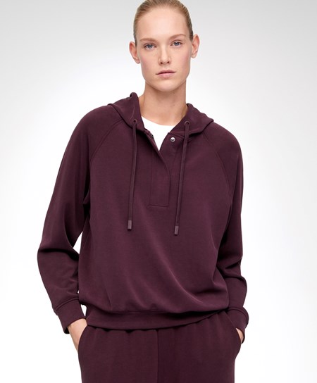 Oysho Soft Touch Modal Sweatshirt Bordeaux | 92150-MZWB