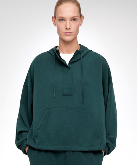 Oysho Soft Touch Modal Sweatshirt With Zip Verde Acqua Scuro | 89536-HPFZ