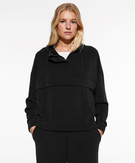 Oysho Soft Touch Modal Sweatshirt With Zip Nere | 94037-PXTQ