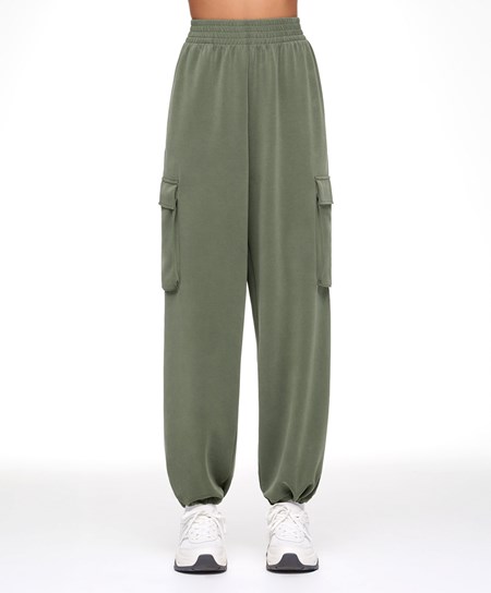 Oysho Soft-touch Modal Cargo Joggers Khaki | 87134-MZNK