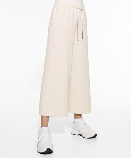 Oysho Soft-touch Modal Cropped Larghe-leg Trousers Stone | 76428-IQWV