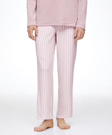 Oysho Stripe Velour Trousers Rosa | 75940-POEW