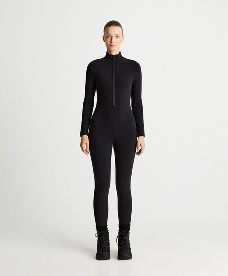 Oysho Super Extra Warm Jumpsuit Nere | 63915-JDQY