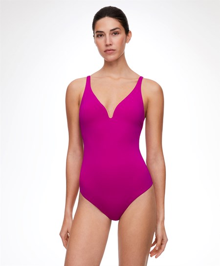 Oysho Sweetheart Neckline Swimsuit Bougainvillea | 80256-GAJL