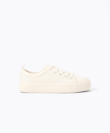 Oysho Tela Sneakers Ecru | 75409-RMXG