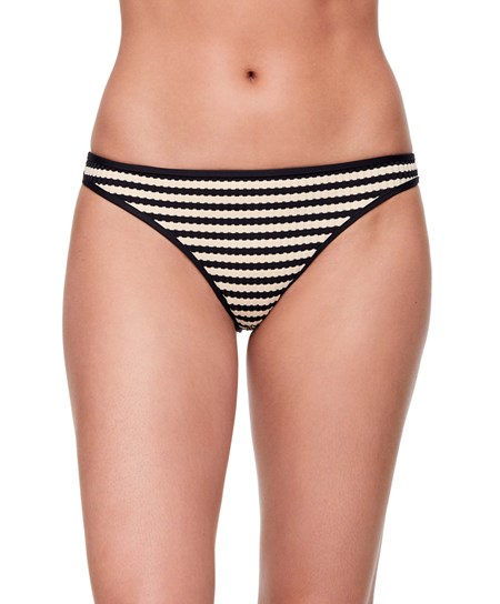 Oysho Textured Stripe Brazilian Bikini Briefs Nere | 87365-LPHT