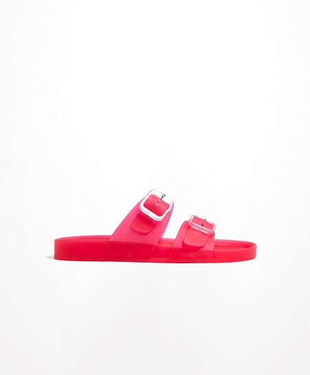 Oysho Translucent Moulded Beach Sandals Fucsia | 35678-UTCL