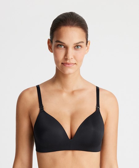 Oysho Triangle Nursing Bra Nere | 68509-XRJU
