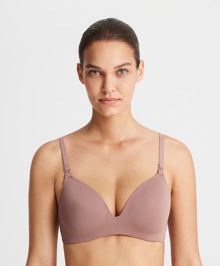 Oysho Triangle Nursing Bra Soft Mauve | 96540-PXHM