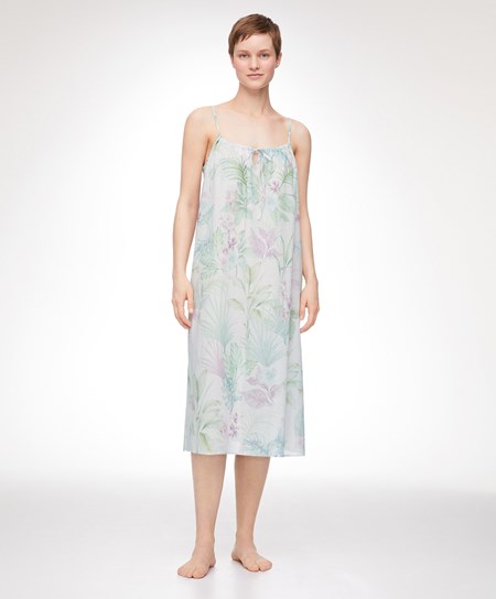 Oysho Tropical 100% Cotone Cinturino Midi Nightdress Soft Mauve | 91845-EODH