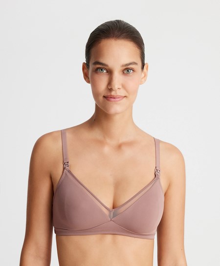 Oysho Tulle Nursing Bra Soft Mauve | 32489-OWBJ
