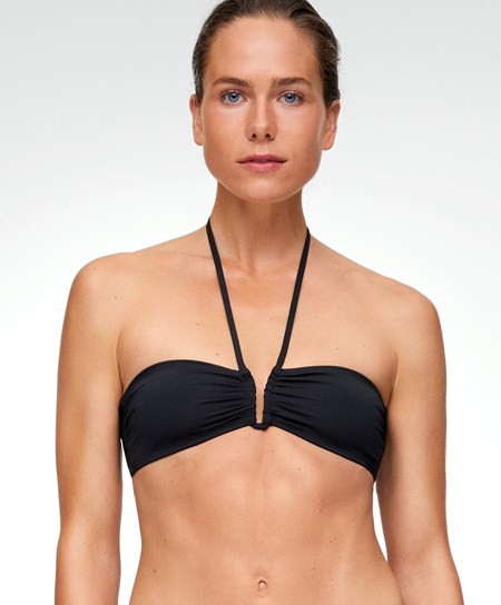 Oysho U-cut Bandeau Bikini Top Nere | 26703-QEHB