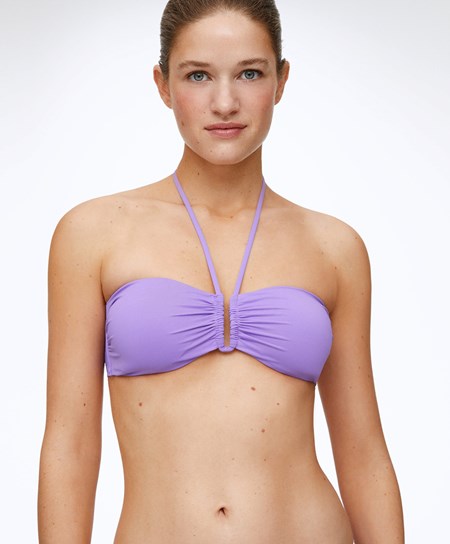 Oysho U-cut Bandeau Bikini Top Violet | 62438-YMAG