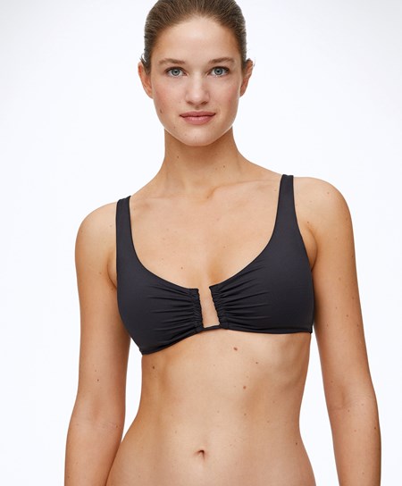 Oysho U-neck Halter Bikini Top Nere | 71650-BRFE
