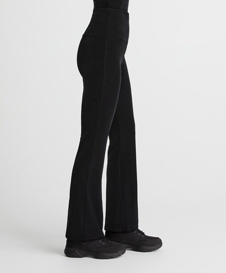Oysho Velour Flare Trousers Nere | 07461-SFKX
