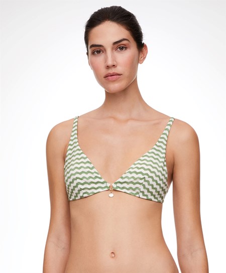 Oysho Zigzag Halter Bikini Top Verdi | 72904-FYCV
