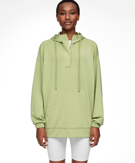 Oysho Zip Soft-touch Modal Oversize Maglia Verdi | 37412-TKOA