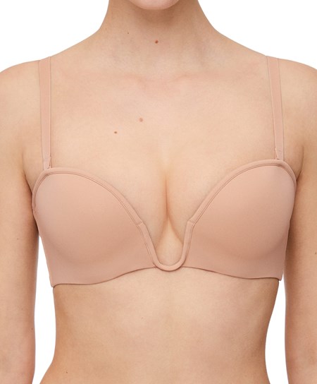 Oysho “u”-neck Removable Straps Bra Beige | 81527-CZKH