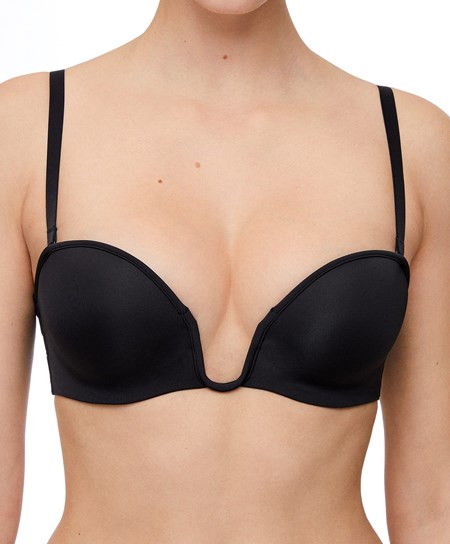 Oysho “u”-neck Removable Straps Bra Nere | 51234-ZEPX